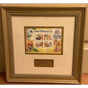 POOH THROUGH THE YEARS COMMEMORATION OF DISNEY WORLDS 25TH ANNIVERSARY COA FRAME